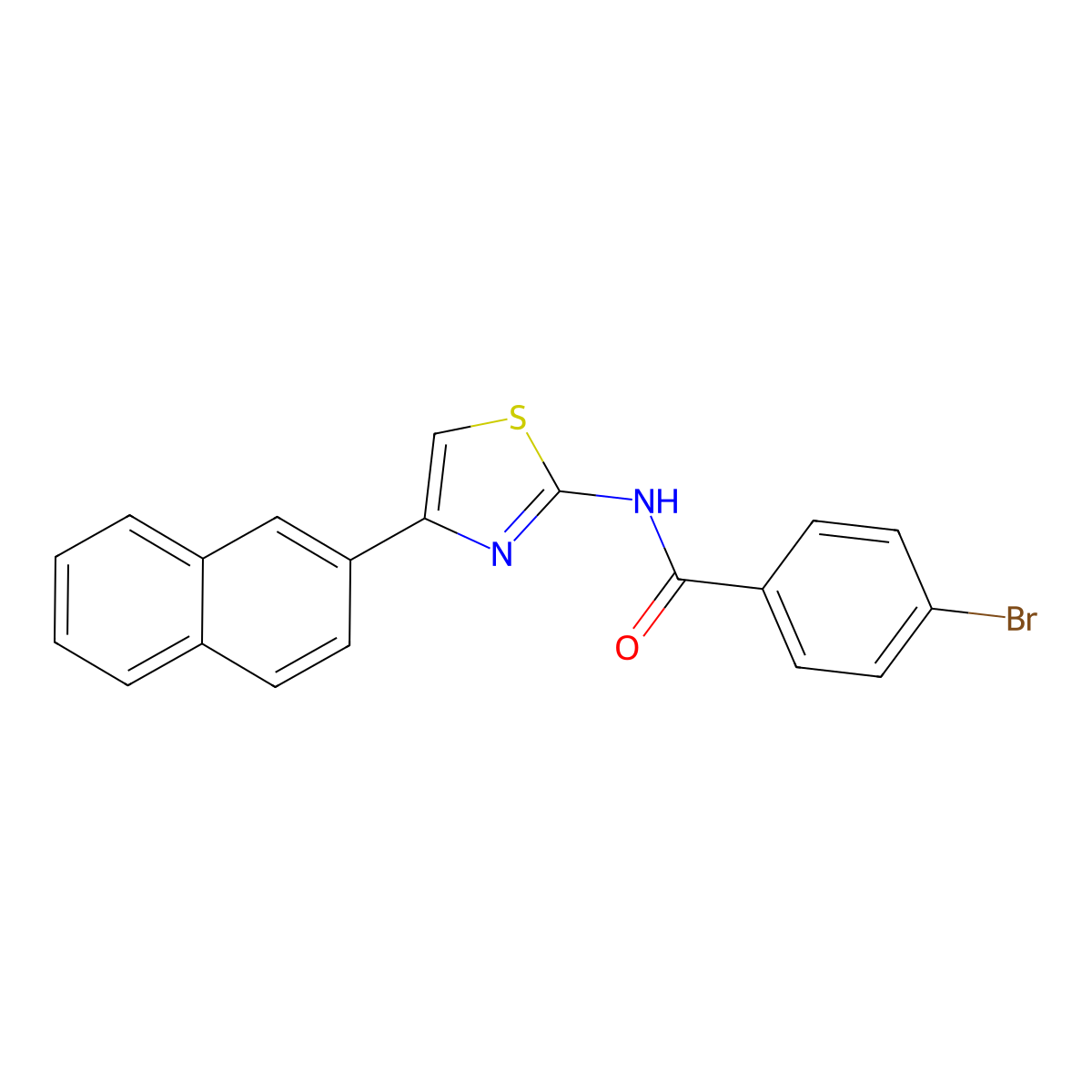 4-bromo-N-(4-(naphthalen-2-yl)thiazol-2-yl)benzamide molecular structure, CAS 313528-44-8