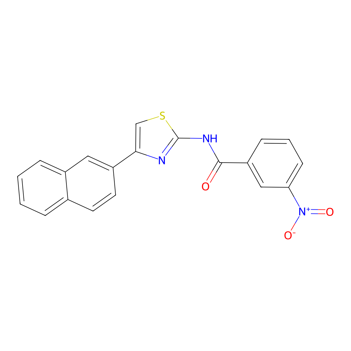 N-(4-(naphthalen-2-yl)thiazol-2-yl)-3-nitrobenzamide molecular structure, CAS 313528-46-0