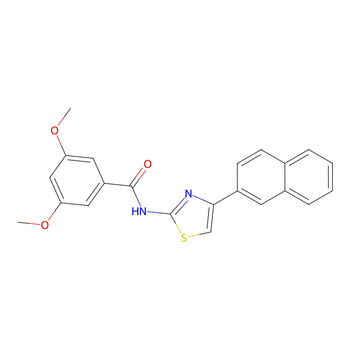 3,5-dimethoxy-N-(4-(naphthalen-2-yl)thiazol-2-yl)benzamide molecular structure, CAS 313528-49-3