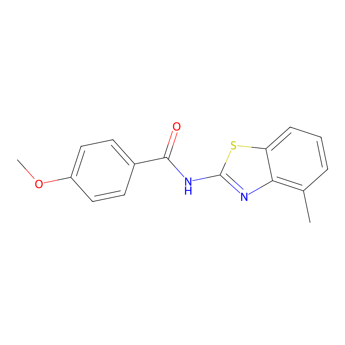 4-methoxy-N-(4-methyl-1,3-benzothiazol-2-yl)benzamide molecular structure, CAS 313528-54-0