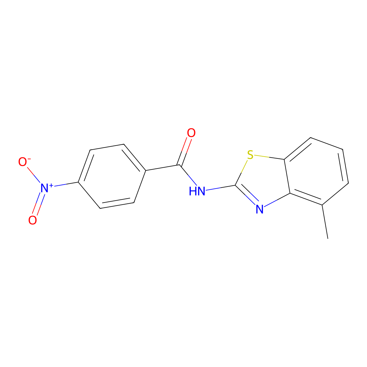N-(4-methyl-1,3-benzothiazol-2-yl)-4-nitrobenzamide molecular structure, CAS 313528-55-1