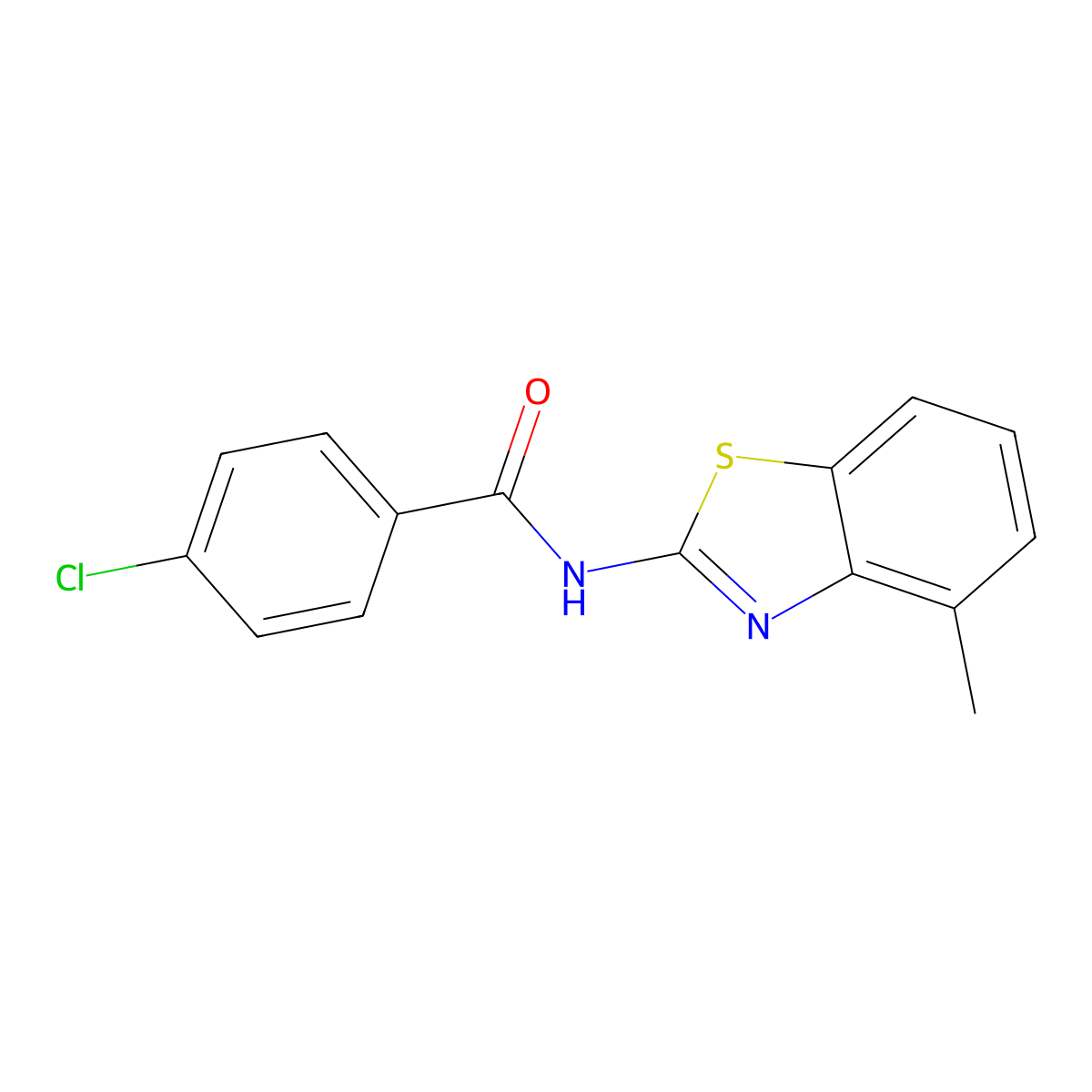 4-chloro-N-(4-methyl-1,3-benzothiazol-2-yl)benzamide molecular structure, CAS 313528-57-3