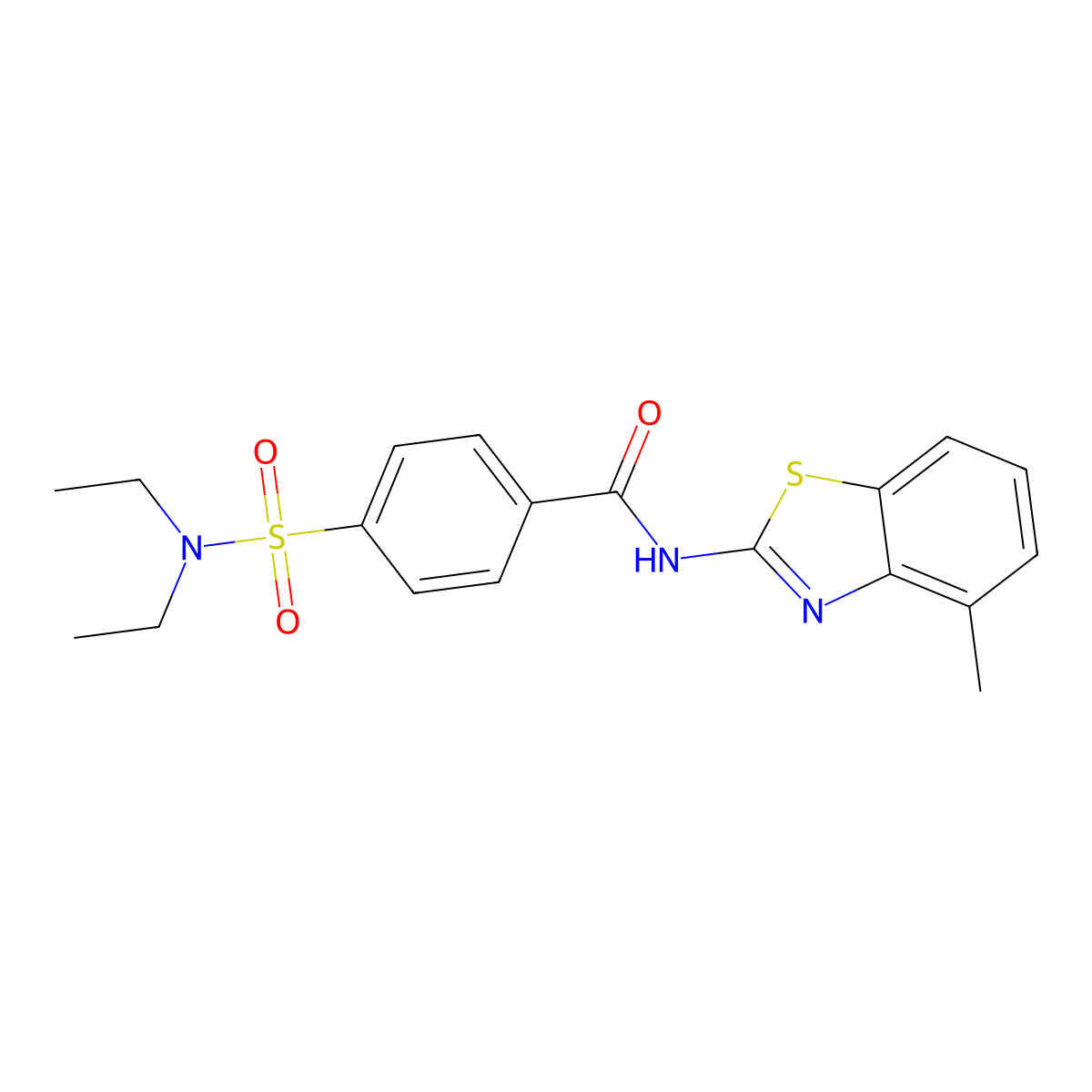 4-(diethylsulfamoyl)-N-(4-methyl-1,3-benzothiazol-2-yl)benzamide molecular structure, CAS 313528-59-5