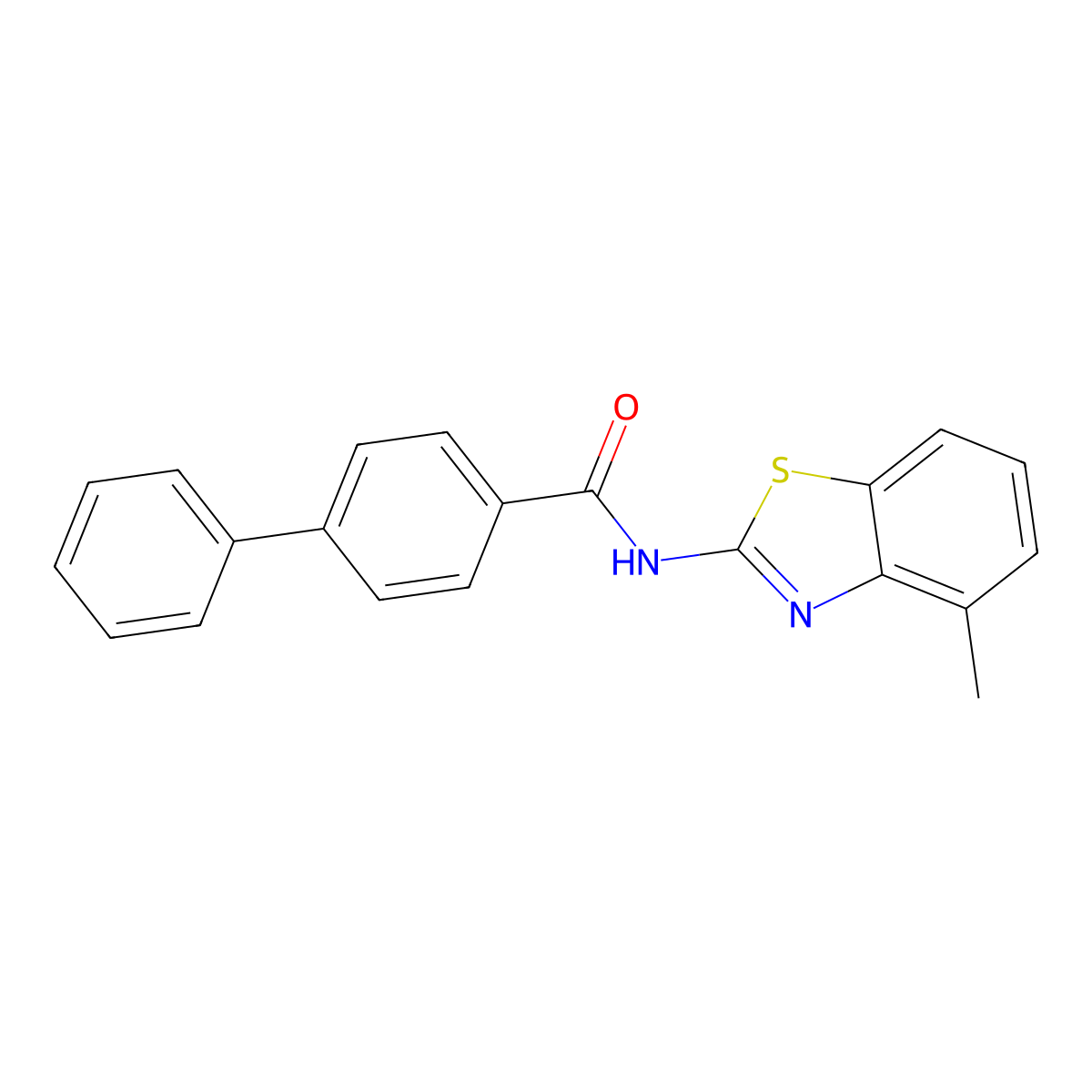 N-(4-methylbenzo[d]thiazol-2-yl)-[1,1'-biphenyl]-4-carboxamide molecular structure, CAS 313528-60-8