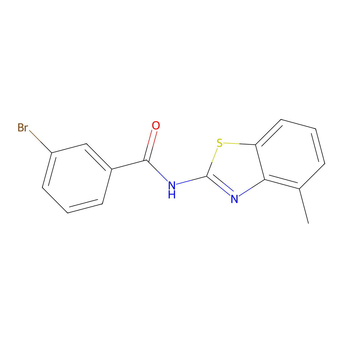 3-bromo-N-(4-methyl-1,3-benzothiazol-2-yl)benzamide molecular structure, CAS 313528-62-0