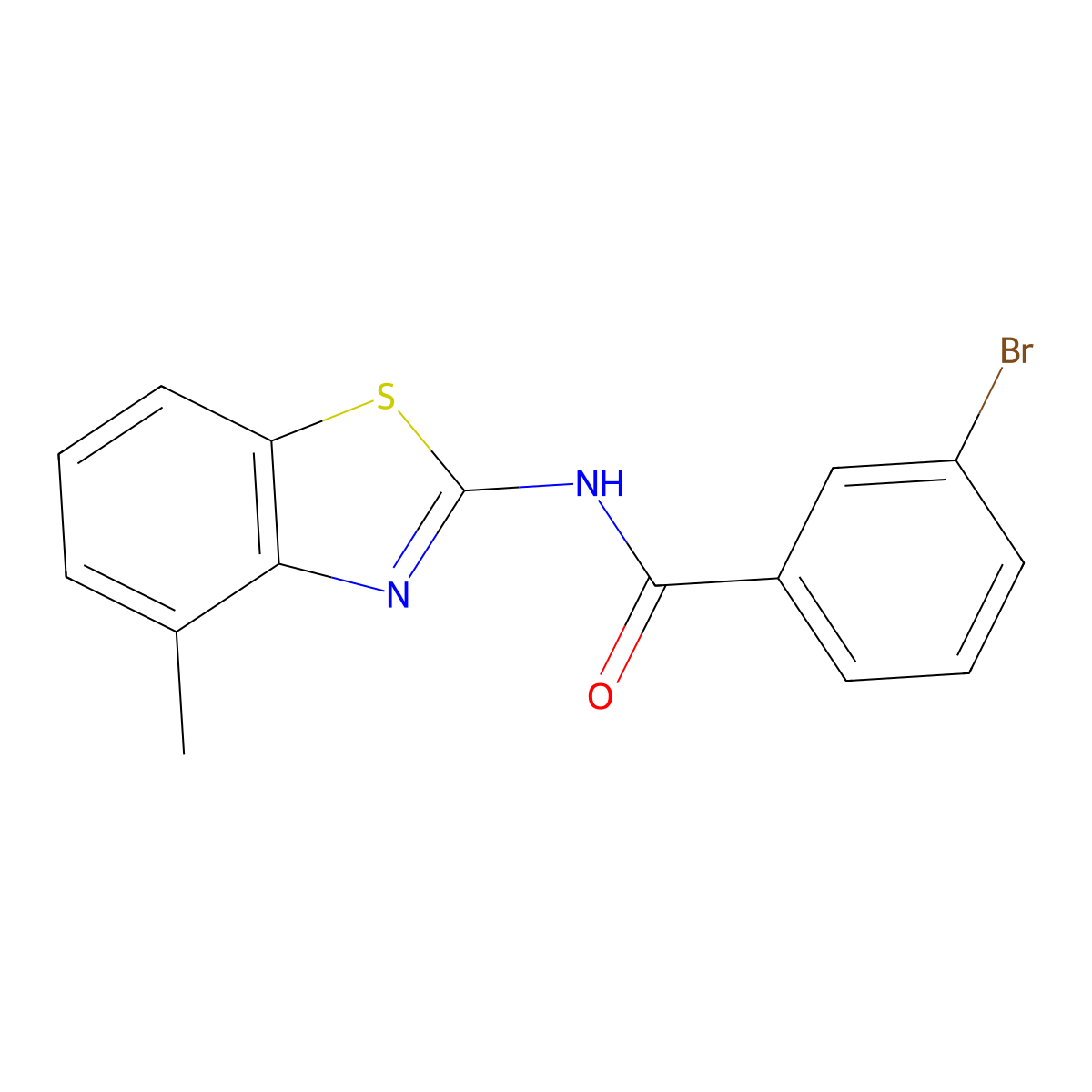 3-bromo-N-(4-methyl-1,3-benzothiazol-2-yl)benzamide molecular structure, CAS 313528-62-0