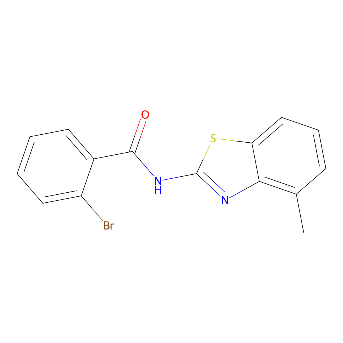 2-bromo-N-(4-methyl-1,3-benzothiazol-2-yl)benzamide molecular structure, CAS 313528-63-1
