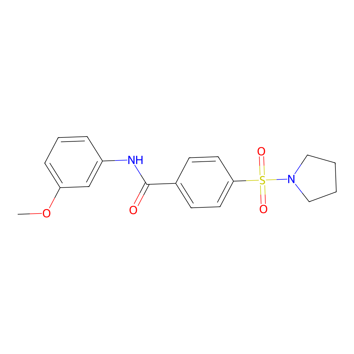 N-(3-Methoxy-phenyl)-4-(pyrrolidine-1-sulfonyl)-benzamide molecular structure, CAS 313528-66-4