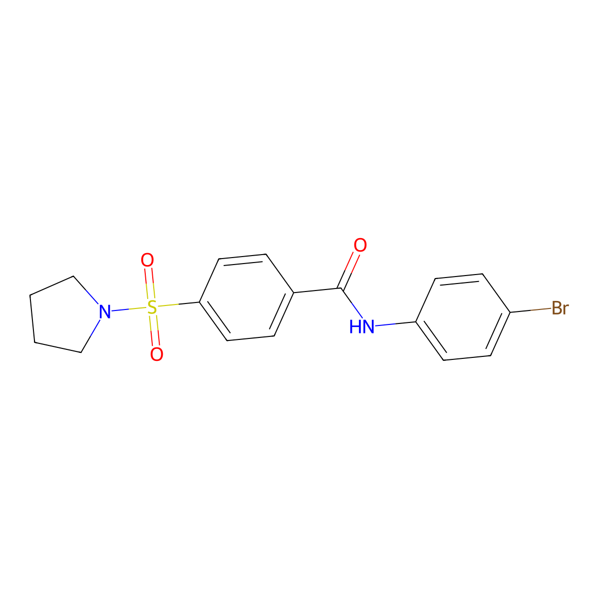 N-(4-bromophenyl)-4-(pyrrolidin-1-ylsulfonyl)benzamide molecular structure, CAS 313528-68-6