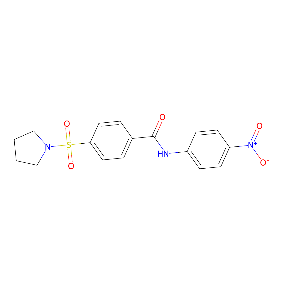 N-(4-nitrophenyl)-4-(pyrrolidin-1-ylsulfonyl)benzamide molecular structure, CAS 313528-69-7