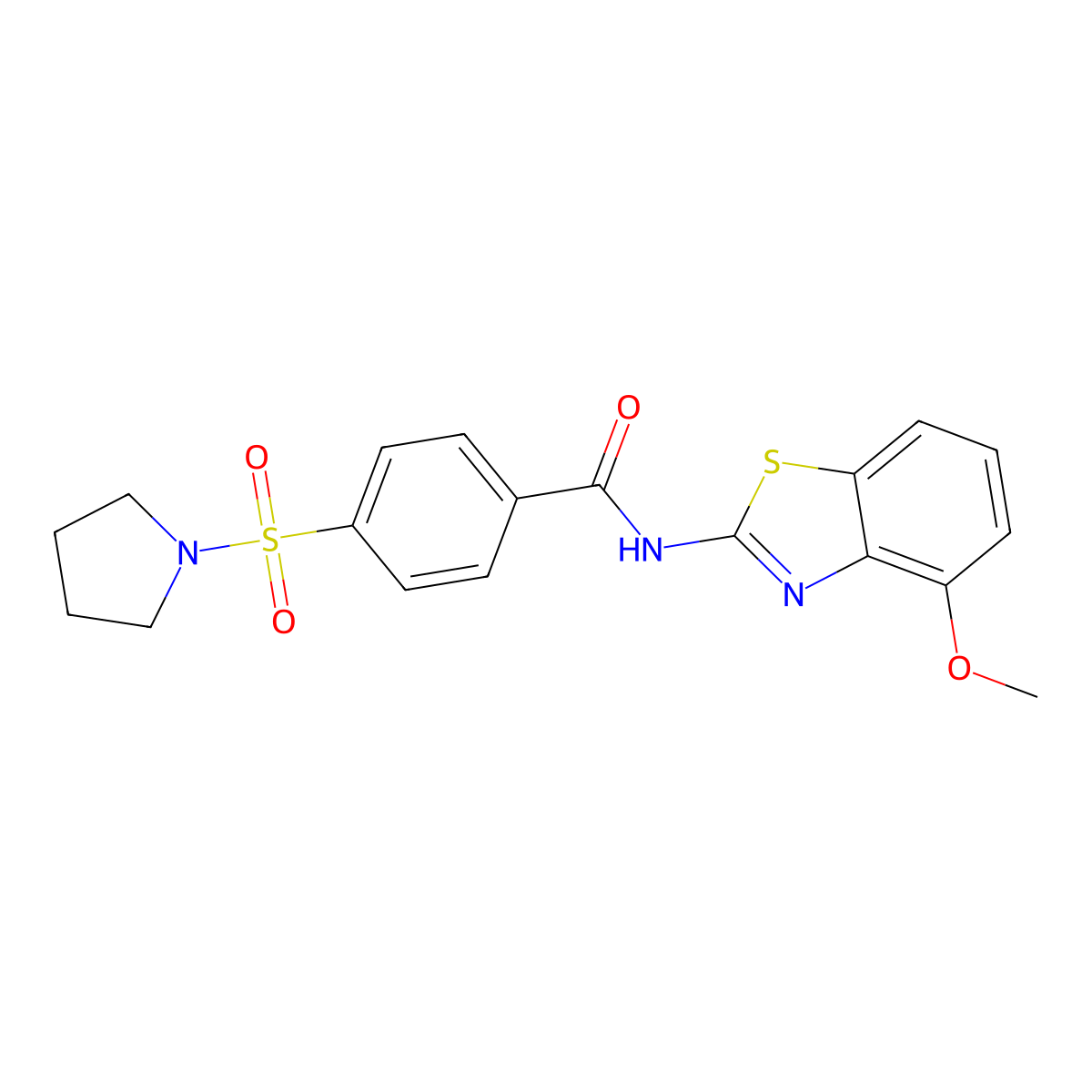 N-(4-methoxybenzo[d]thiazol-2-yl)-4-(pyrrolidin-1-ylsulfonyl)benzamide molecular structure, CAS 313528-71-1