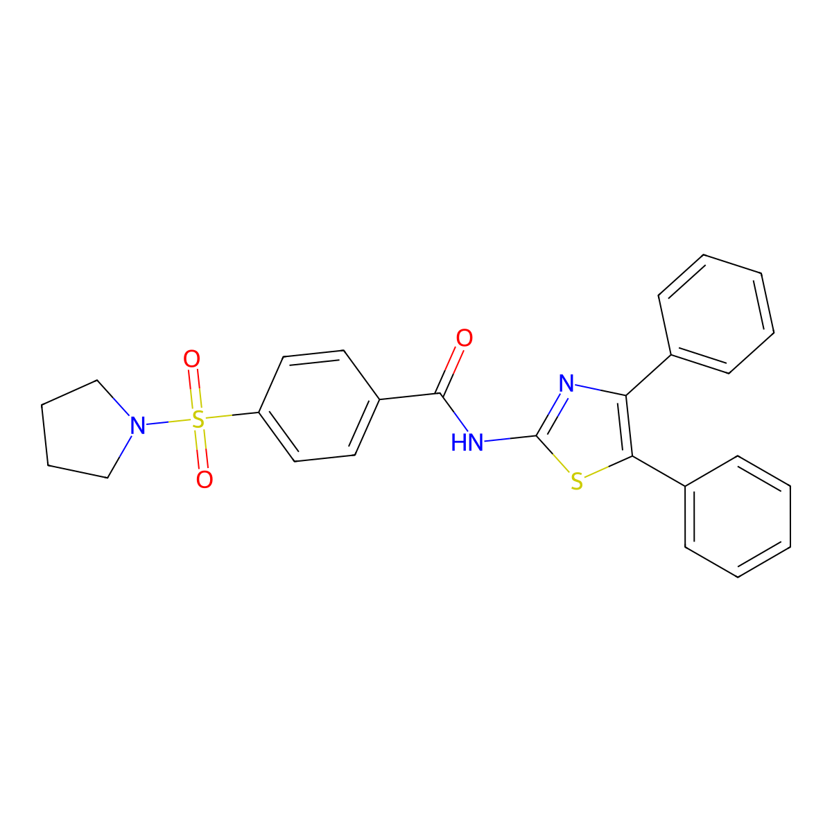 N-(4,5-diphenyl-1,3-thiazol-2-yl)-4-(1-pyrrolidinylsulfonyl)benzamide molecular structure, CAS 313528-74-4