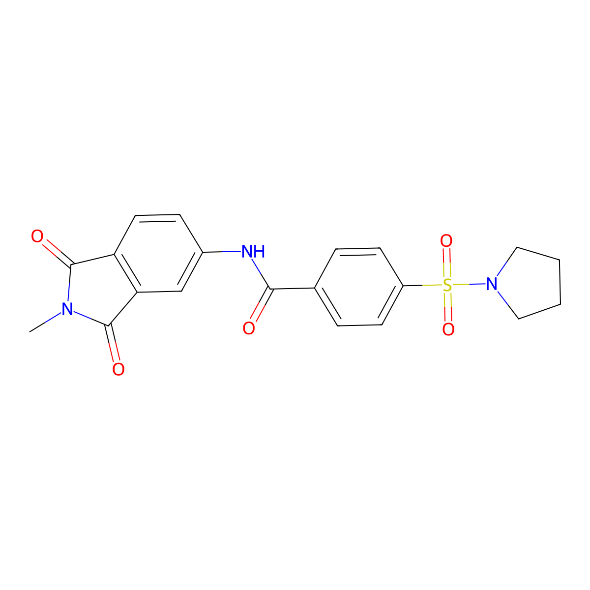 N-(2-methyl-1,3-dioxoisoindolin-5-yl)-4-(pyrrolidin-1-ylsulfonyl)benzamide molecular structure, CAS 313528-76-6