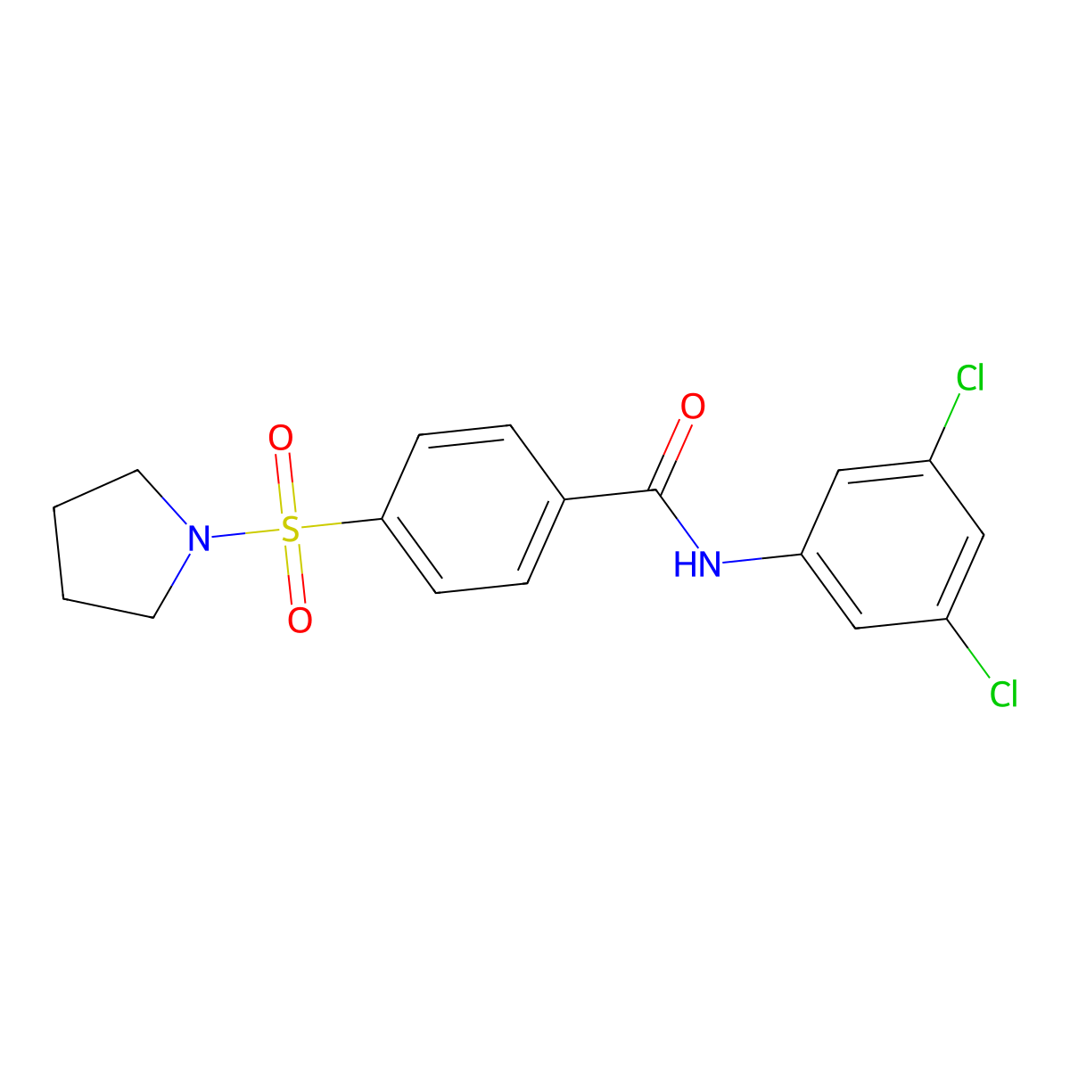 N-(3,5-dichlorophenyl)-4-(pyrrolidin-1-ylsulfonyl)benzamide molecular structure, CAS 313528-78-8