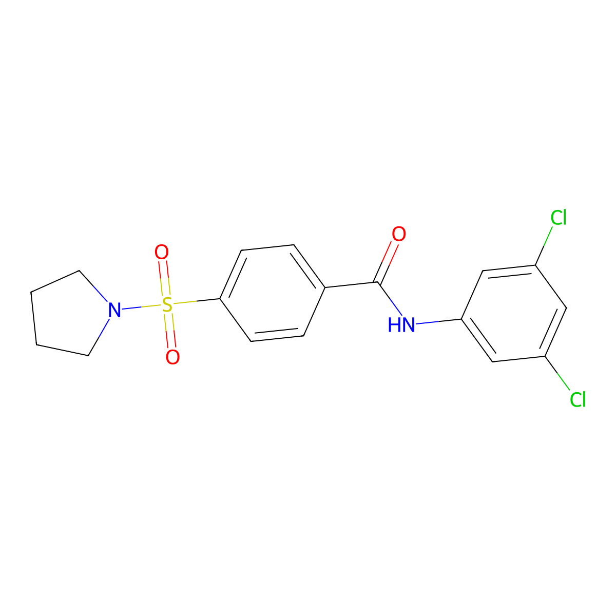 N-(3,5-dichlorophenyl)-4-(pyrrolidin-1-ylsulfonyl)benzamide molecular structure, CAS 313528-78-8