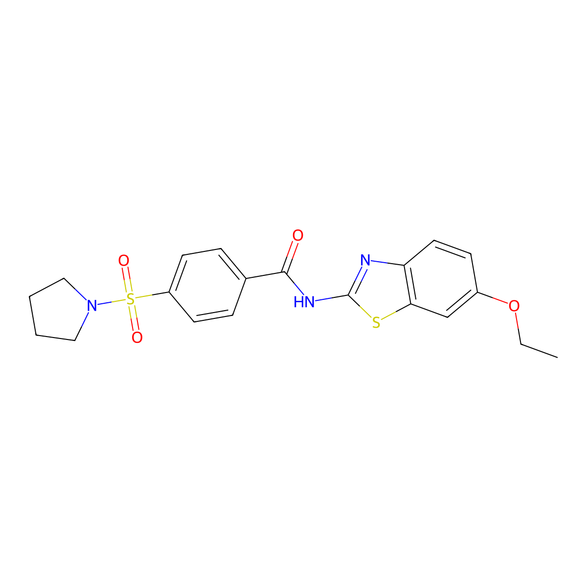 N-(6-ethoxybenzo[d]thiazol-2-yl)-4-(pyrrolidin-1-ylsulfonyl)benzamide molecular structure, CAS 313528-82-4