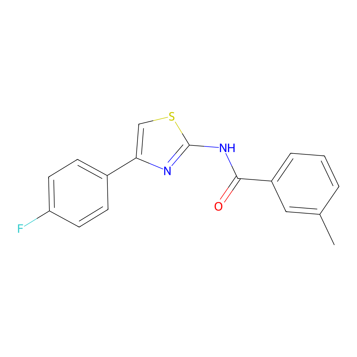 N-[4-(4-fluorophenyl)-1,3-thiazol-2-yl]-3-methylbenzamide molecular structure, CAS 313528-83-5