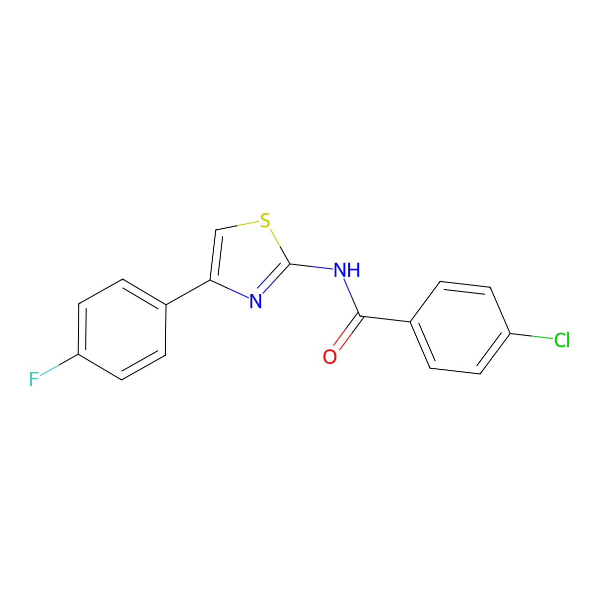 4-chloro-N-[4-(4-fluorophenyl)-1,3-thiazol-2-yl]benzamide molecular structure, CAS 313528-84-6