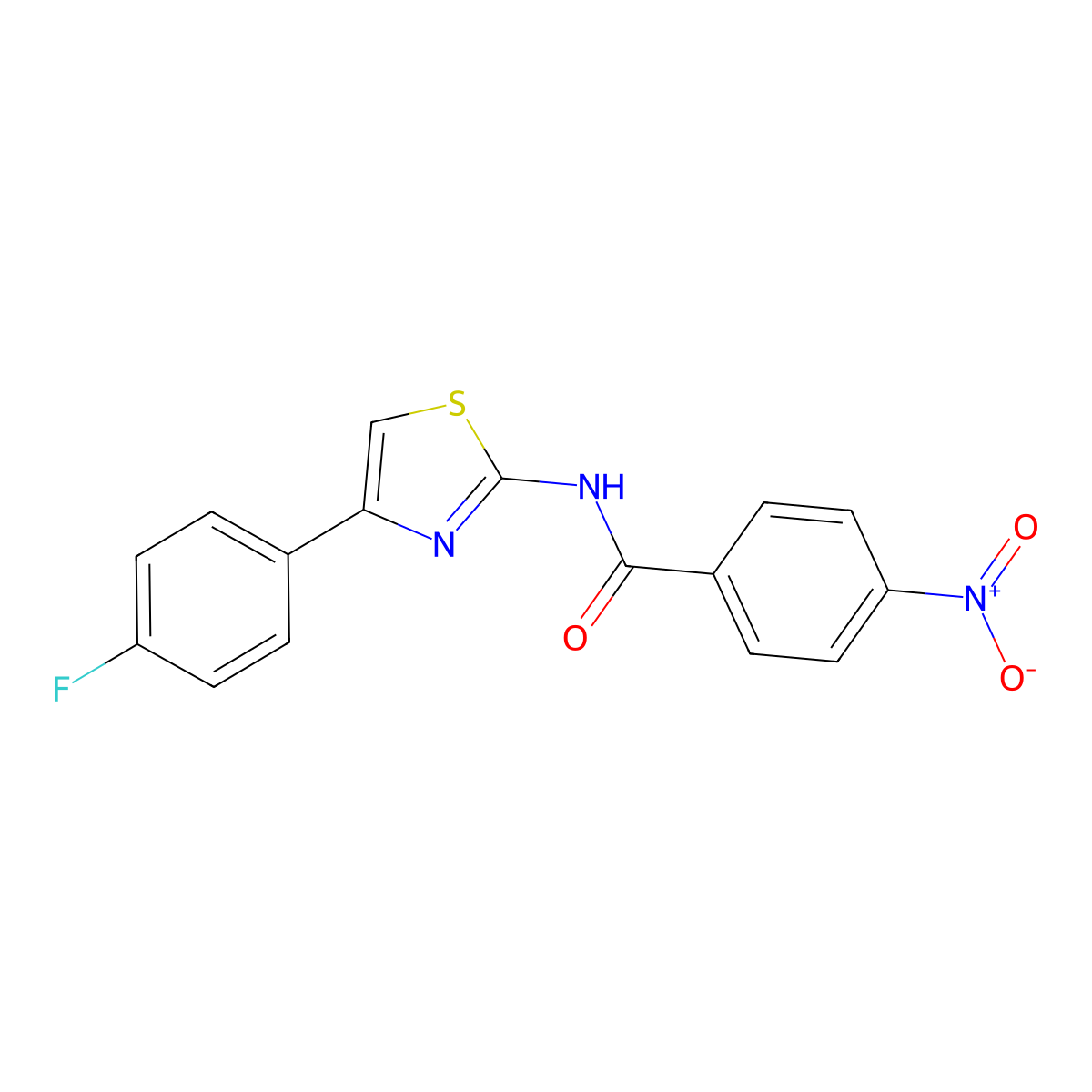 N-[4-(4-fluorophenyl)-1,3-thiazol-2-yl]-4-nitrobenzamide molecular structure, CAS 313528-85-7