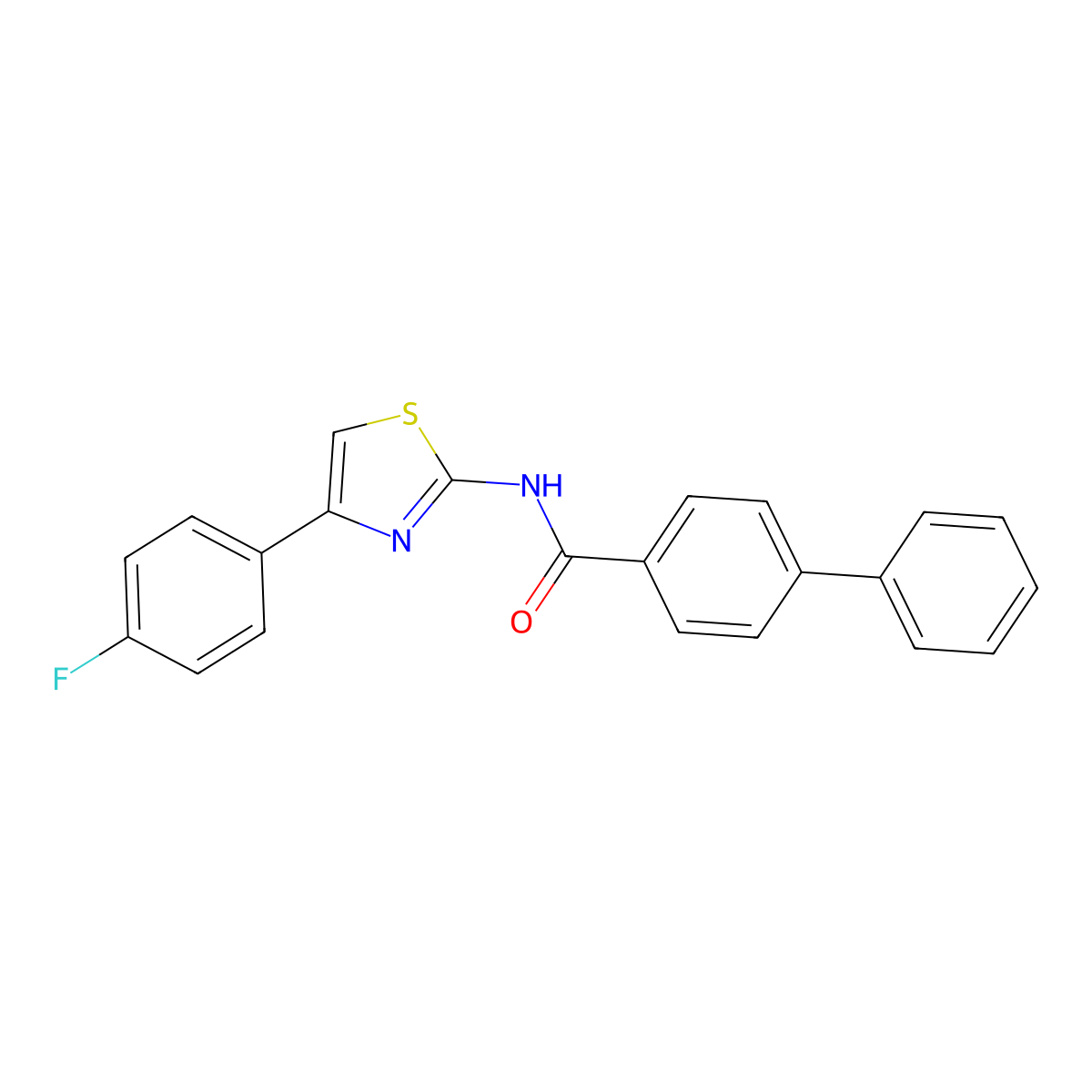 N-[4-(4-fluorophenyl)-1,3-thiazol-2-yl]-4-phenylbenzamide molecular structure, CAS 313528-86-8
