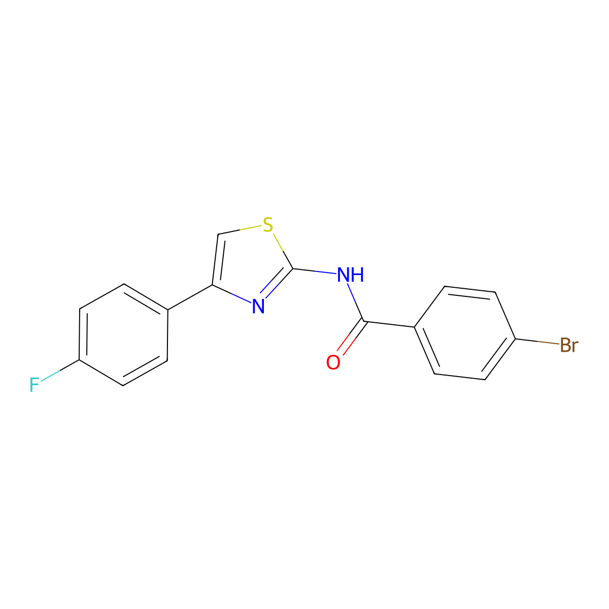 4-bromo-N-[4-(4-fluorophenyl)-1,3-thiazol-2-yl]benzamide molecular structure, CAS 313528-87-9