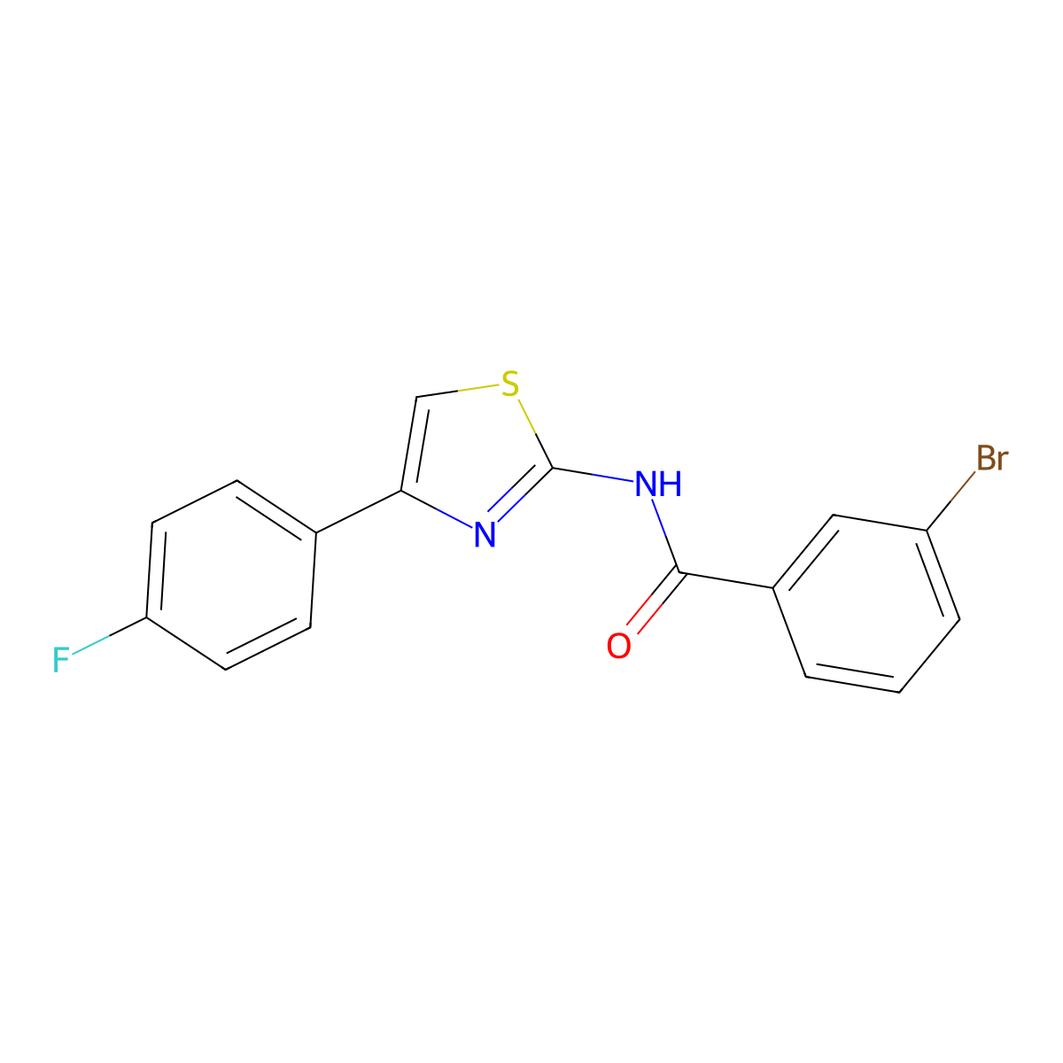 3-bromo-N-[4-(4-fluorophenyl)-1,3-thiazol-2-yl]benzamide molecular structure, CAS 313528-88-0