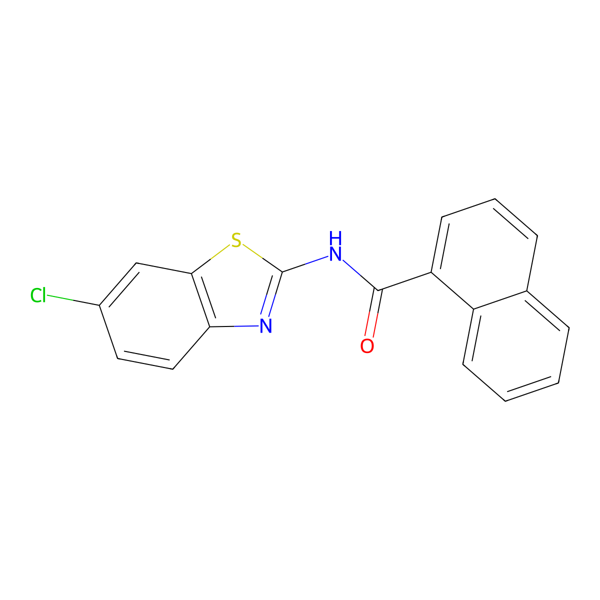 N-(6-chloro-1,3-benzothiazol-2-yl)naphthalene-1-carboxamide molecular structure, CAS 313528-91-5