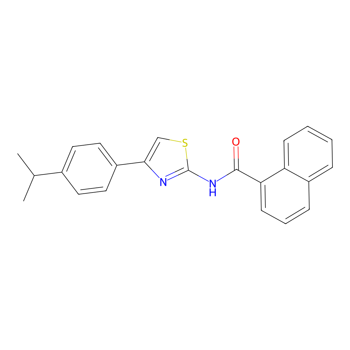 N-(4-(4-isopropylphenyl)thiazol-2-yl)-1-naphthamide molecular structure, CAS 313528-94-8