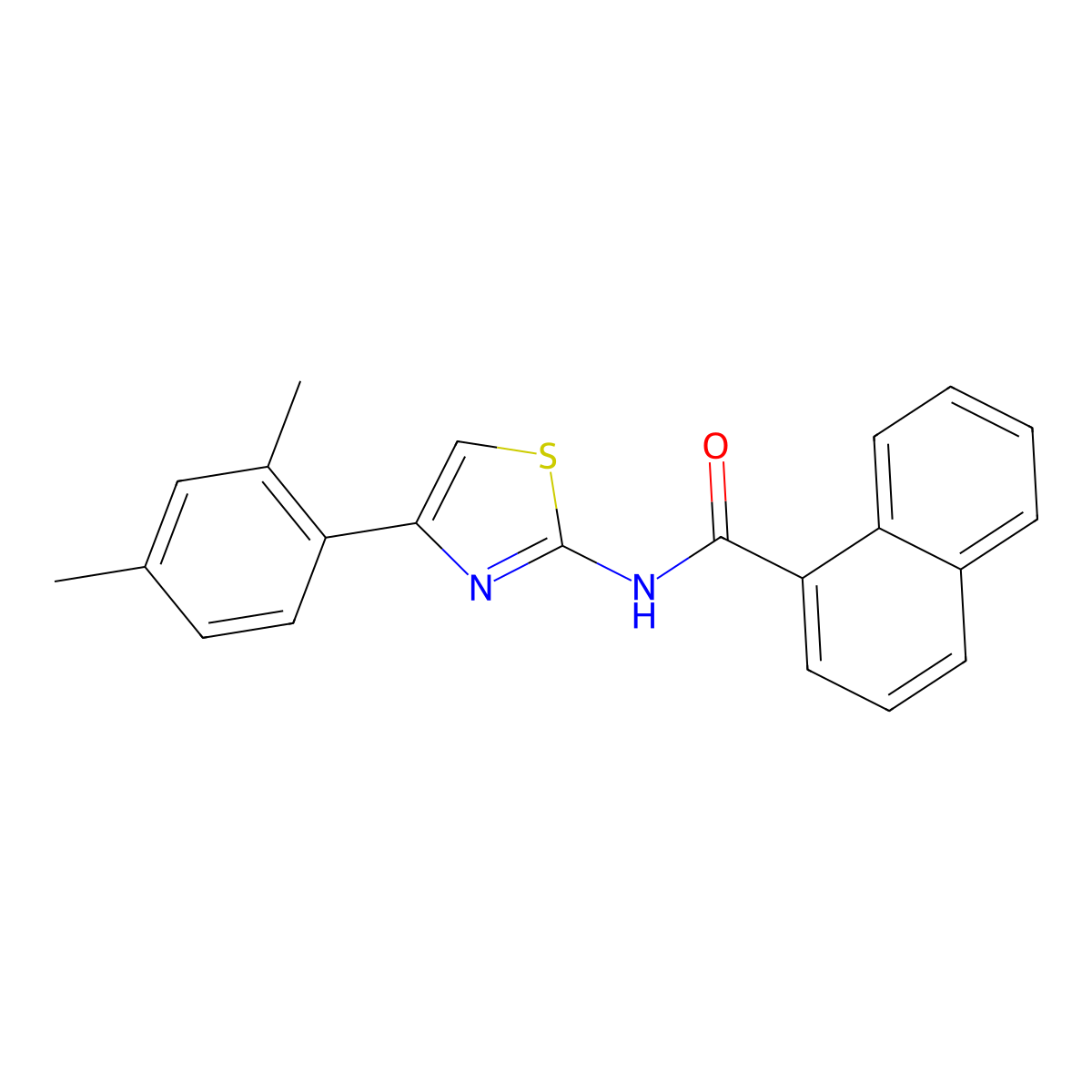 N-[4-(2,4-dimethylphenyl)-1,3-thiazol-2-yl]naphthalene-1-carboxamide molecular structure, CAS 313528-96-0