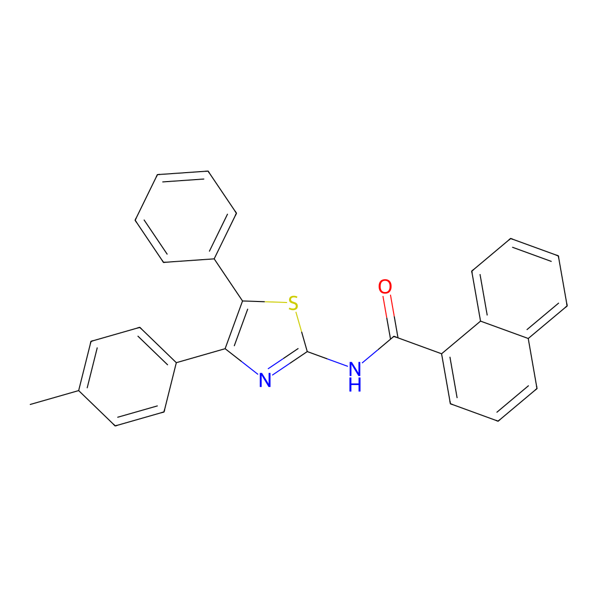 N-[4-(4-methylphenyl)-5-phenyl-1,3-thiazol-2-yl]naphthalene-1-carboxamide molecular structure, CAS 313528-98-2