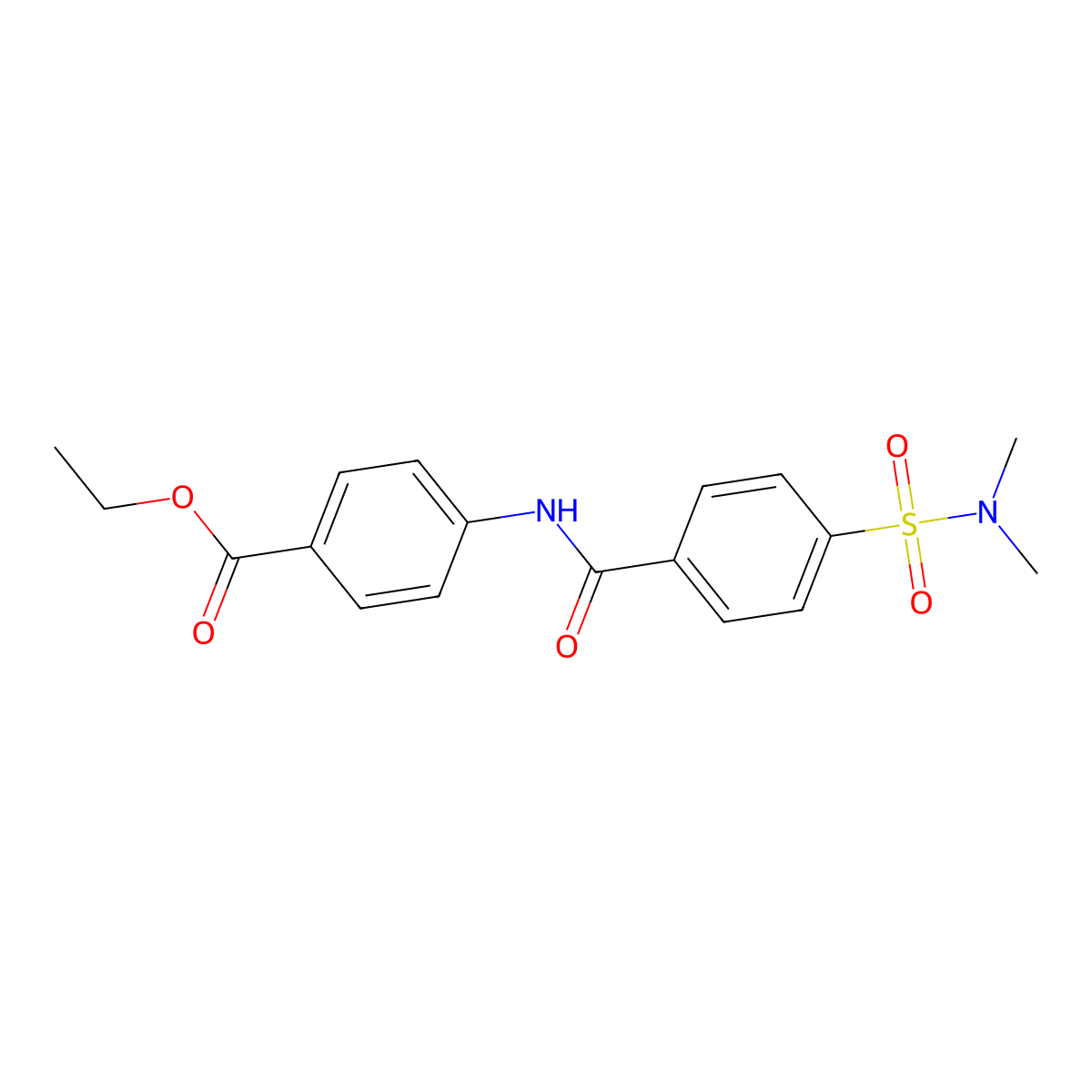Ethyl 4-[4-(dimethylsulfamoyl)benzamido]benzoate molecular structure, CAS 313529-22-5