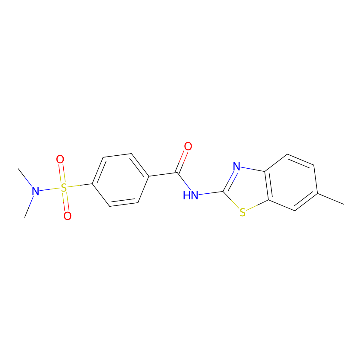 4-(dimethylsulfamoyl)-N-(6-methyl-1,3-benzothiazol-2-yl)benzamide molecular structure, CAS 313529-31-6