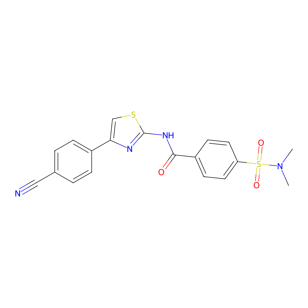 N-[4-(4-cyanophenyl)-1,3-thiazol-2-yl]-4-(dimethylsulfamoyl)benzamide molecular structure, CAS 313529-35-0