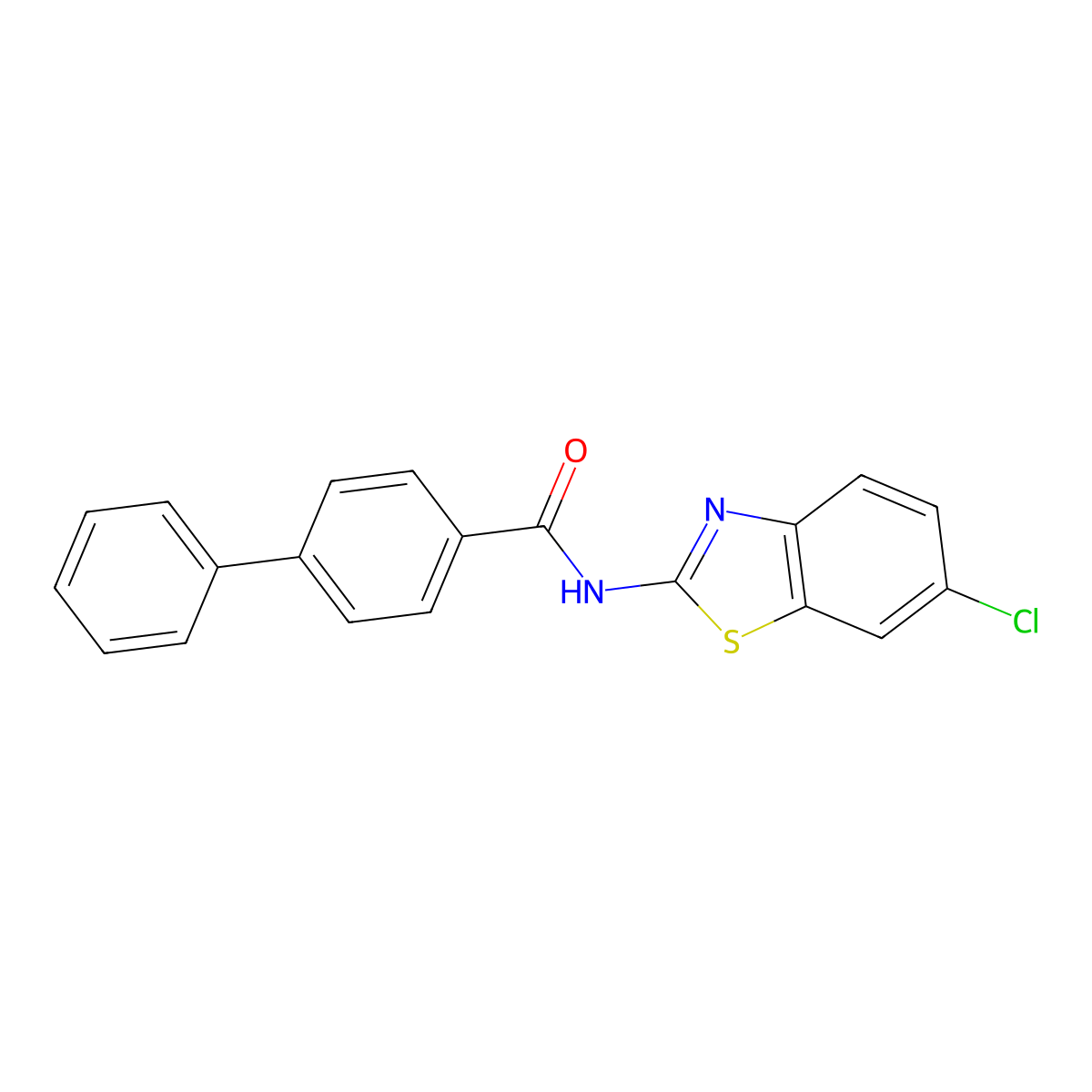 N-(6-chlorobenzo[d]thiazol-2-yl)-[1,1'-biphenyl]-4-carboxamide molecular structure, CAS 313529-37-2
