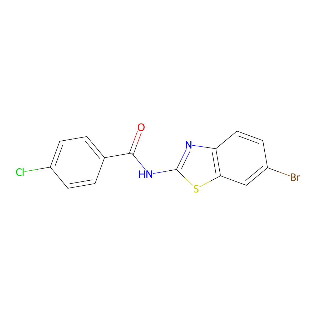N-(6-bromo-1,3-benzothiazol-2-yl)-4-chlorobenzamide molecular structure, CAS 313529-38-3