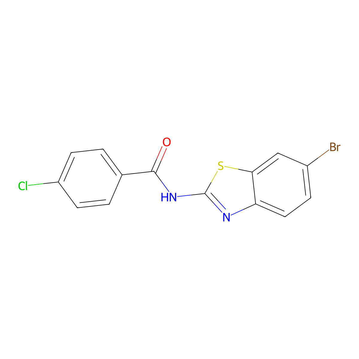 N-(6-bromo-1,3-benzothiazol-2-yl)-4-chlorobenzamide molecular structure, CAS 313529-38-3