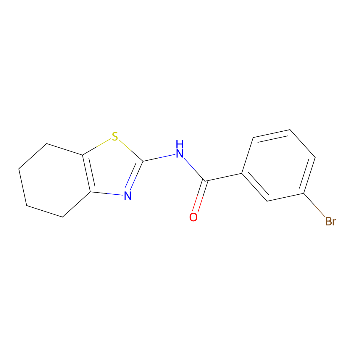 3-bromo-N-(4,5,6,7-tetrahydro-1,3-benzothiazol-2-yl)benzamide molecular structure, CAS 313529-43-0