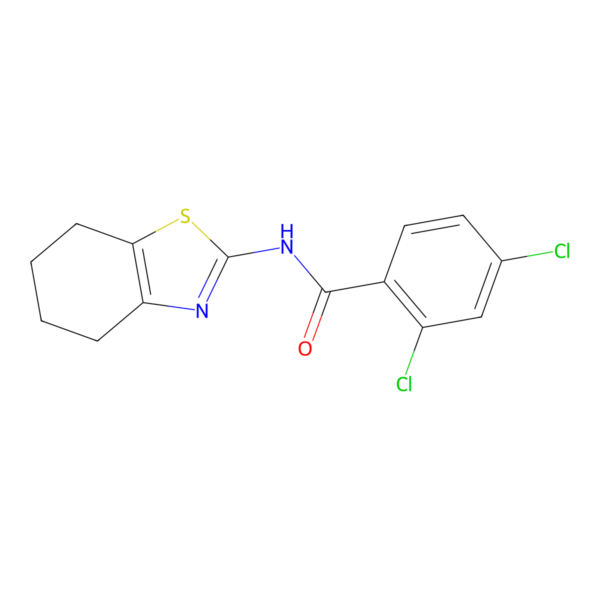 2,4-dichloro-N-(4,5,6,7-tetrahydro-1,3-benzothiazol-2-yl)benzamide molecular structure, CAS 313529-44-1