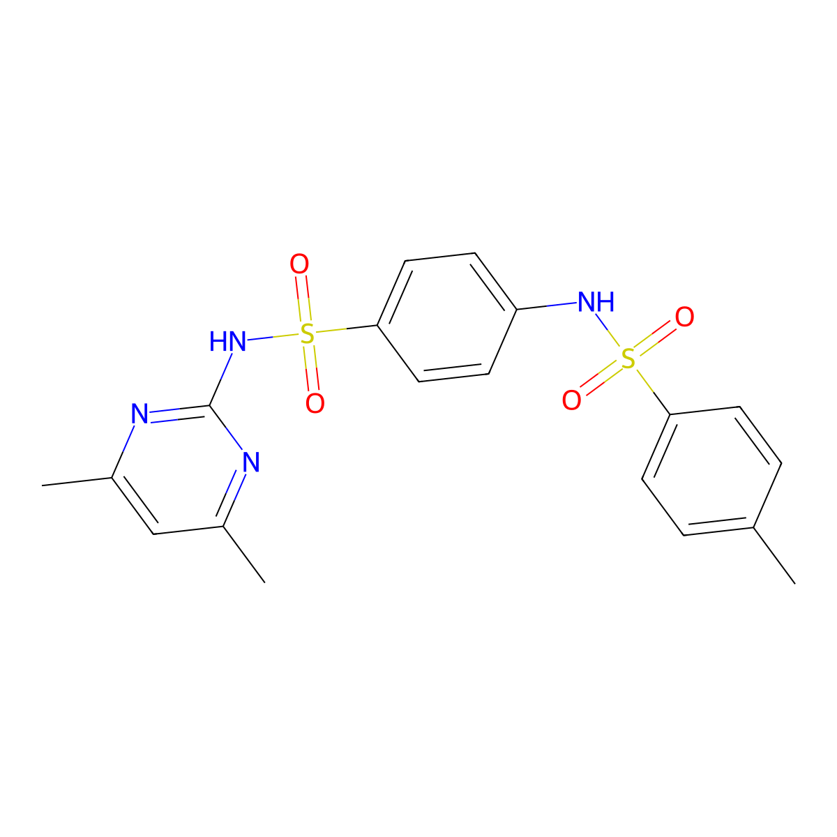 N-[4-[(4,6-dimethylpyrimidin-2-yl)sulfamoyl]phenyl]-4-methylbenzenesulfonamide molecular structure, CAS 313529-51-0
