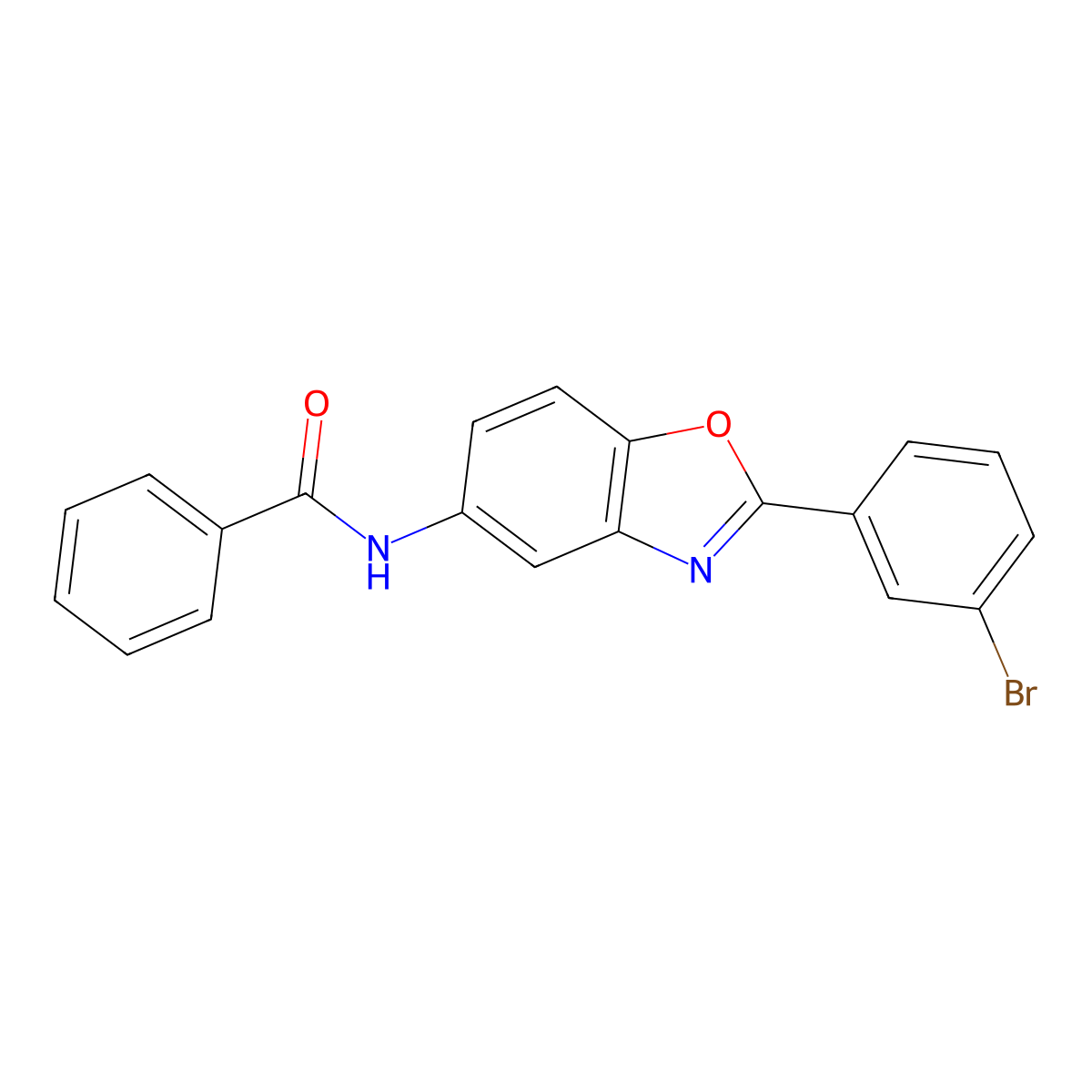 N-[2-(3-bromophenyl)-1,3-benzoxazol-5-yl]benzamide molecular structure, CAS 313530-44-8