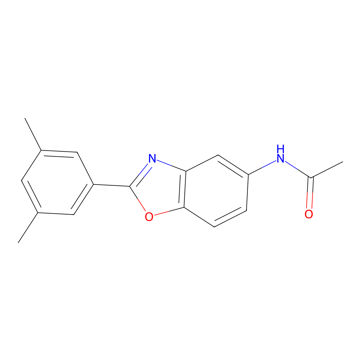N-[2-(3,5-dimethylphenyl)-1,3-benzoxazol-5-yl]acetamide molecular structure, CAS 313530-51-7