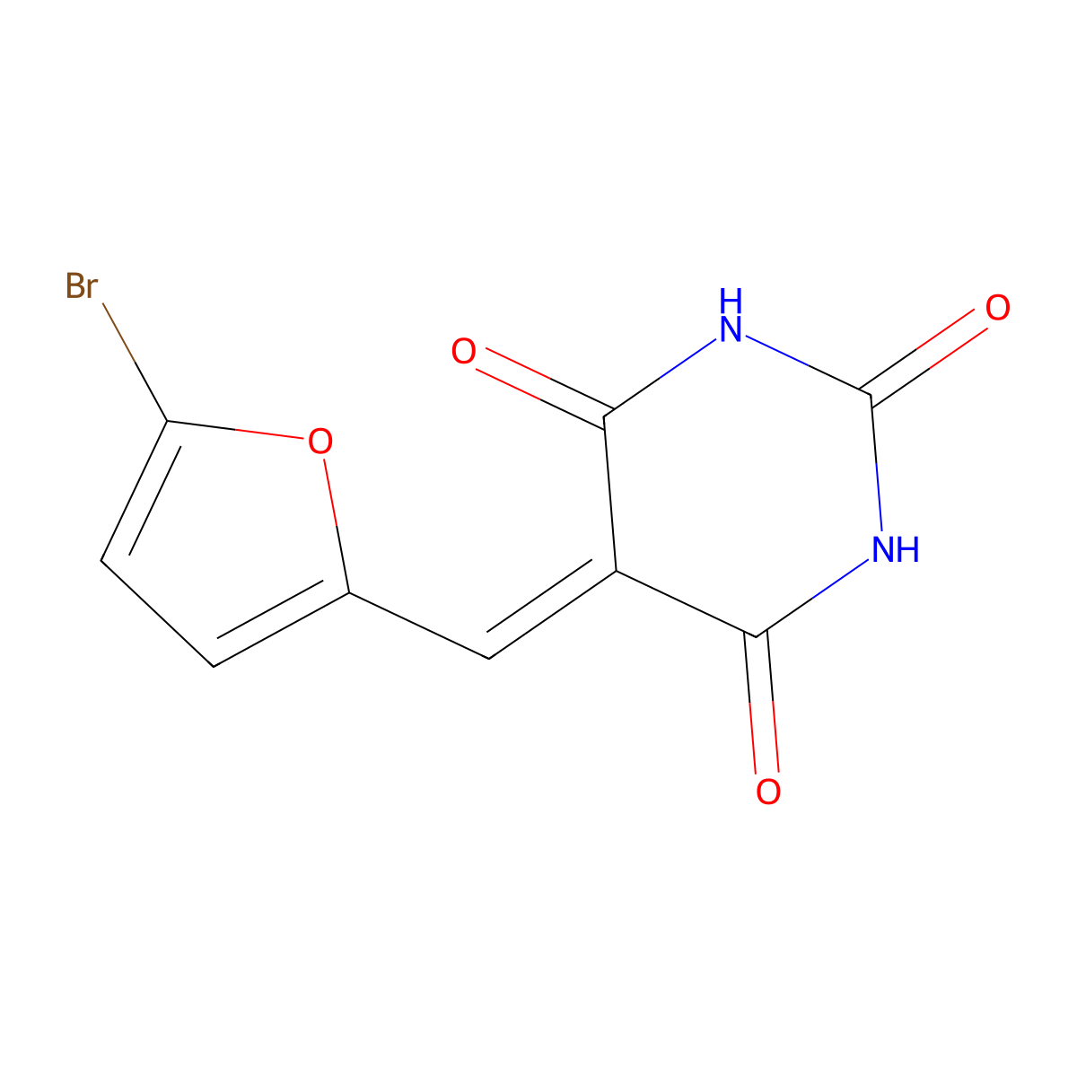 5-[(5-Bromofuran-2-yl)methylidene]-1,3-diazinane-2,4,6-trione molecular structure, CAS 313530-52-8