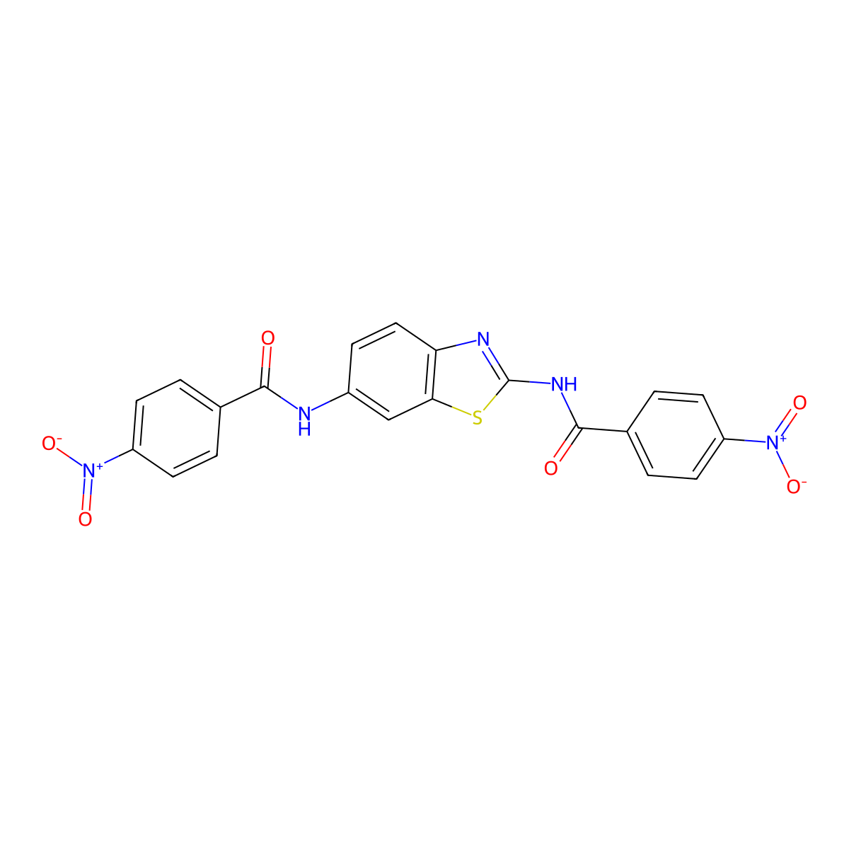 4-nitro-N-[2-[(4-nitrobenzoyl)amino]-1,3-benzothiazol-6-yl]benzamide molecular structure, CAS 313530-63-1