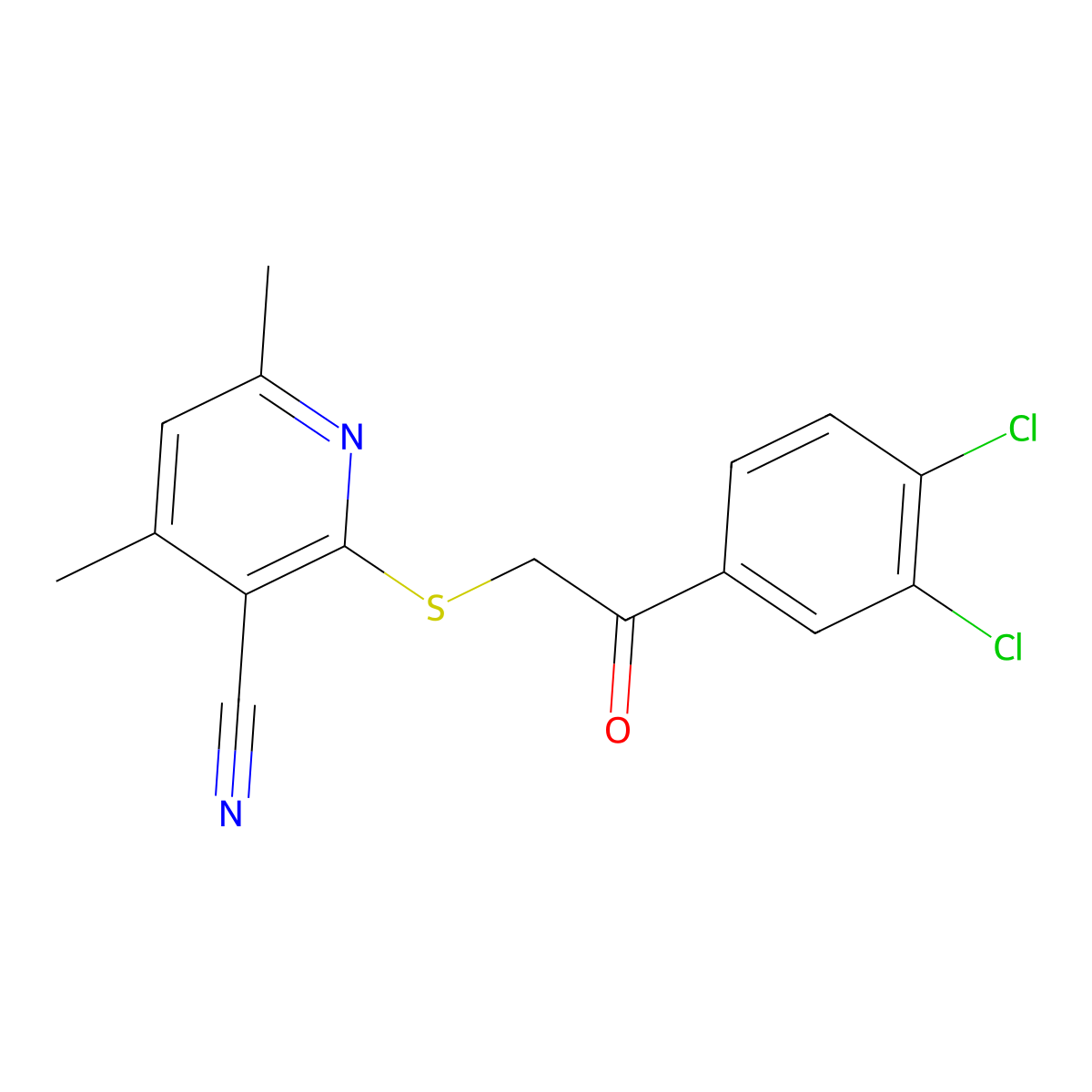 2-{[2-(3,4-Dichlorophenyl)-2-oxoethyl]sulfanyl}-4,6-dimethylnicotinonitrile molecular structure, CAS 313531-10-1