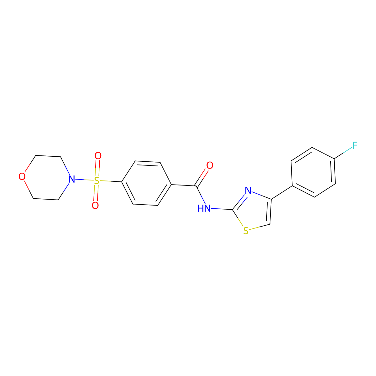 N-[4-(4-fluorophenyl)-1,3-thiazol-2-yl]-4-morpholin-4-ylsulfonylbenzamide molecular structure, CAS 313531-48-5