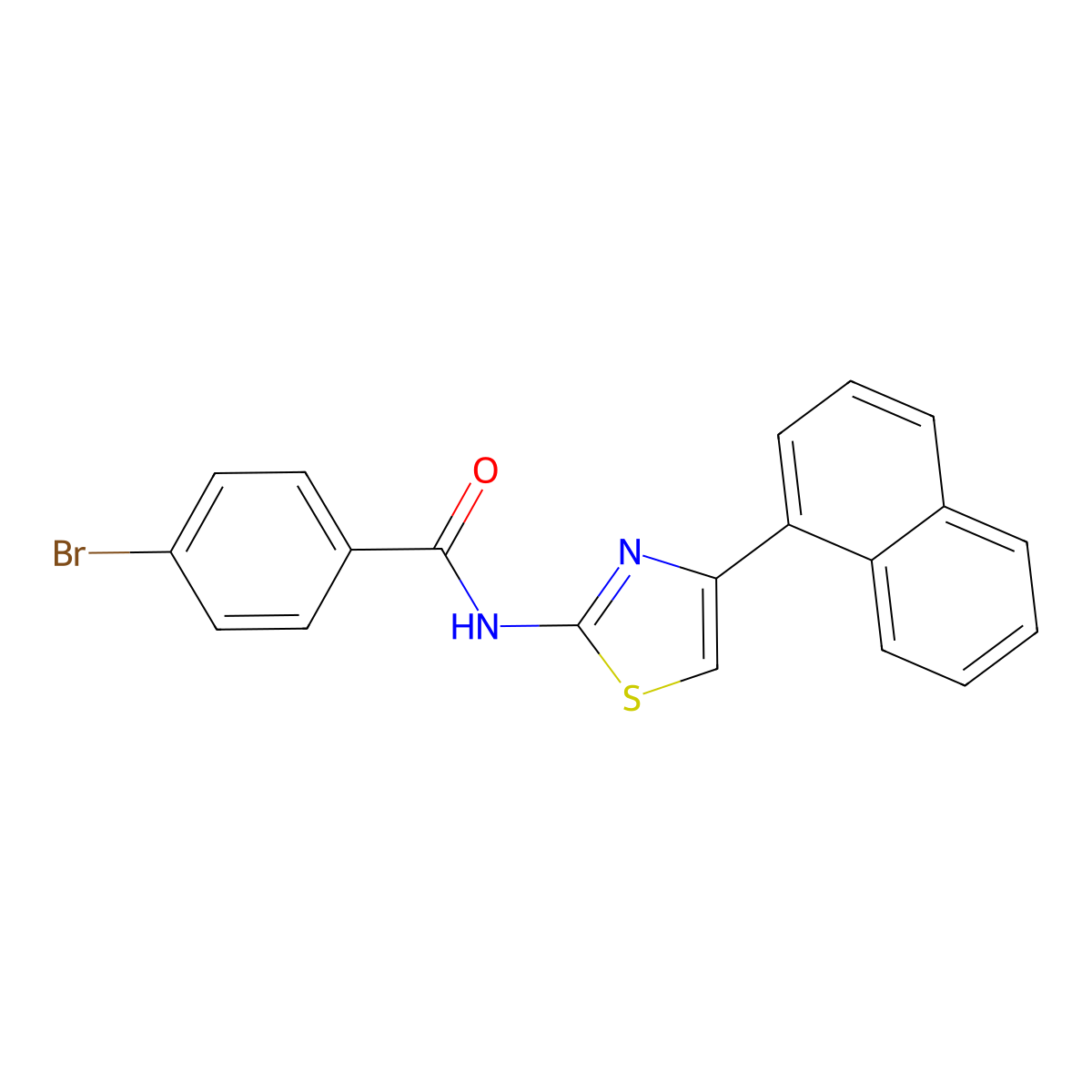 4-bromo-N-(4-naphthalen-1-yl-1,3-thiazol-2-yl)benzamide molecular structure, CAS 313531-49-6