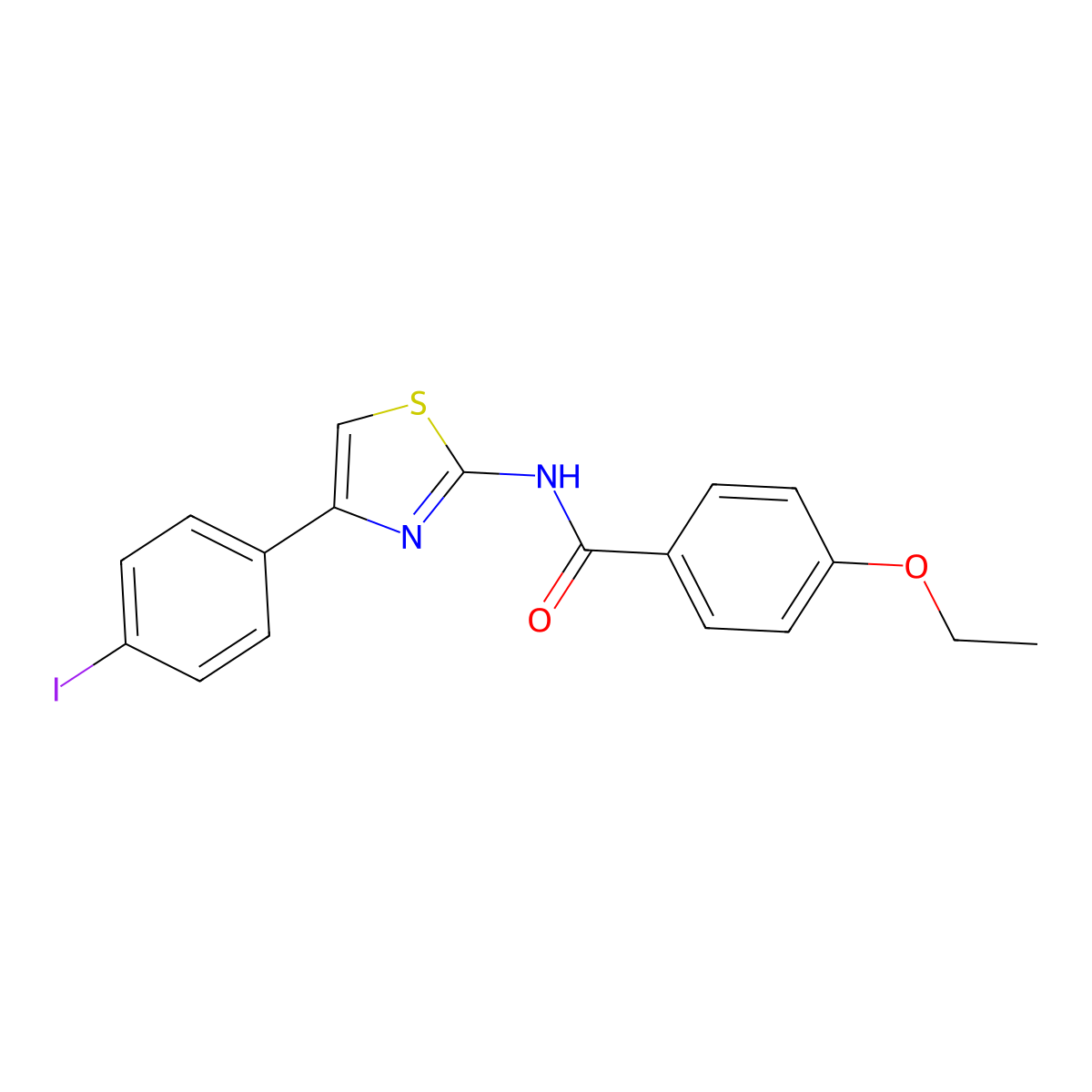 4-ethoxy-N-[4-(4-iodophenyl)-1,3-thiazol-2-yl]benzamide molecular structure, CAS 313531-54-3