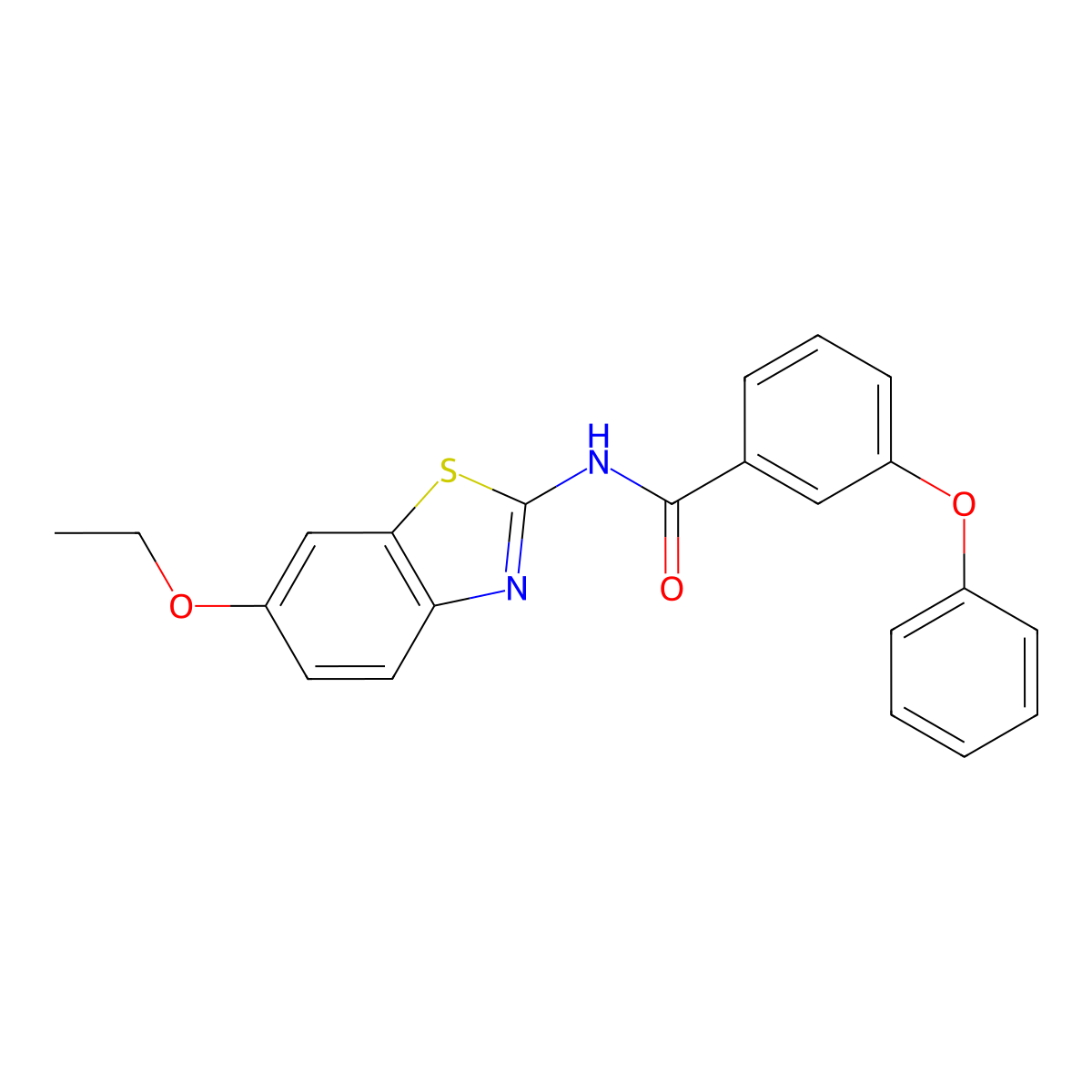 N-(6-ethoxy-1,3-benzothiazol-2-yl)-3-phenoxybenzamide molecular structure, CAS 313531-61-2