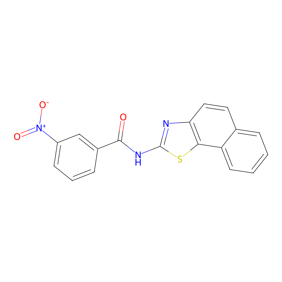 N-benzo[g][1,3]benzothiazol-2-yl-3-nitrobenzamide molecular structure, CAS 313531-65-6