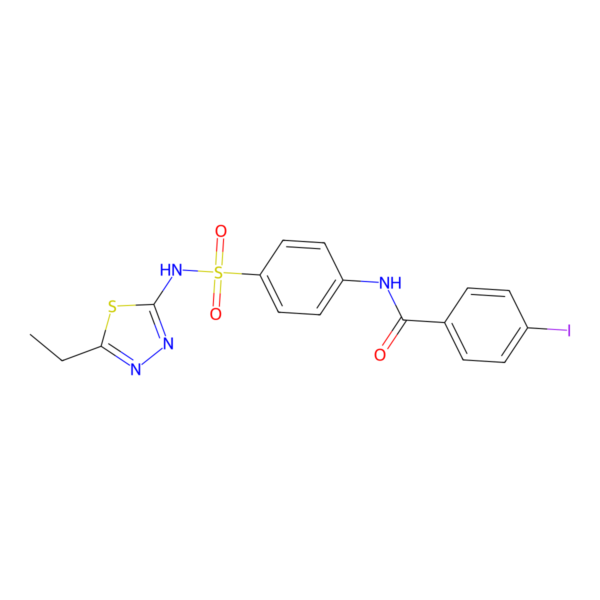 N-{4-[(5-ethyl-1,3,4-thiadiazol-2-yl)sulfamoyl]phenyl}-4-iodobenzamide molecular structure, CAS 313531-66-7